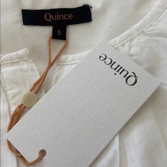 Quince 100% Organic Cotton Poplin Tiered Maxi Dress Ss S White new - Picture 4 of 4